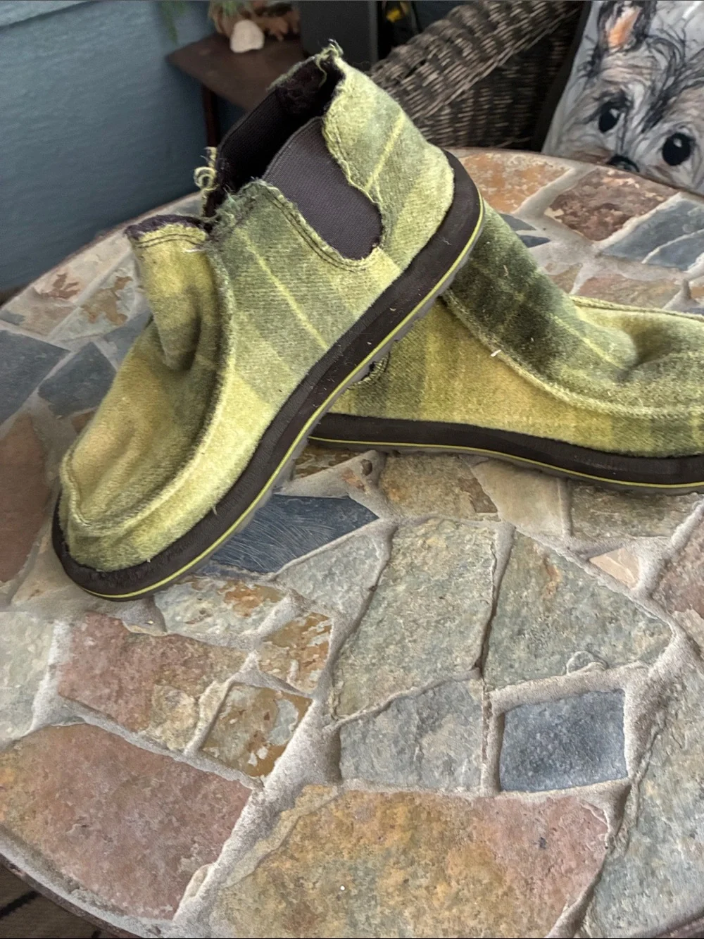 Sanuk Olive Green Chukka Canvas Slip-On Boots